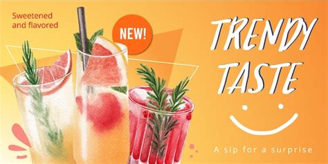 Premium Vector Soda Drink With Twister Banner Template Design