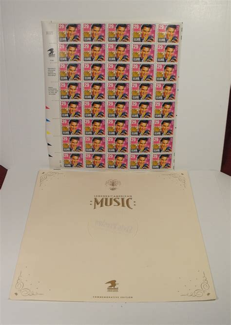 Elvis Presley Cent Postage Stamps Uncut Sheet Of Etsy