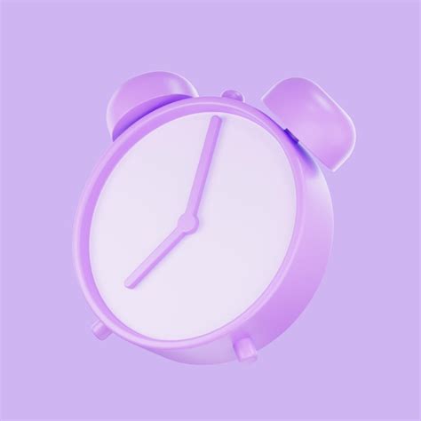 Premium Psd D Render Purple Pastel Color Alarm Clock D Circle Clock