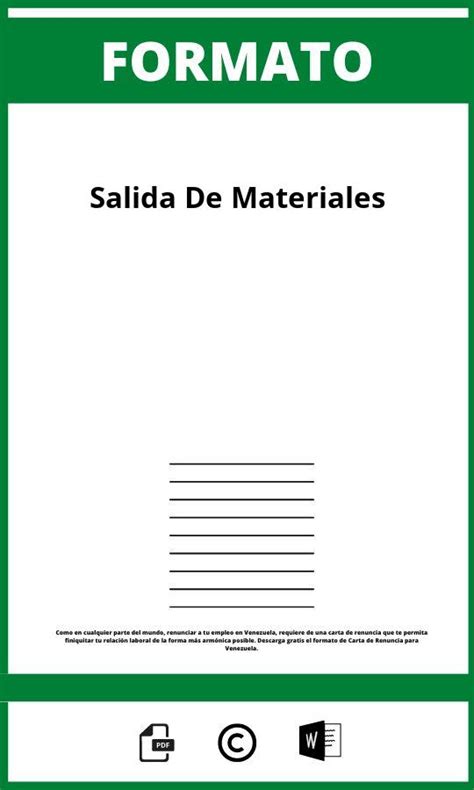 Formato De Salida De Materiales