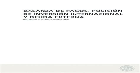 BALANZA DE PAGOS POSICIÓN DE INVERSIÓN BALANZA DE PAGOS DE CHILE 2020