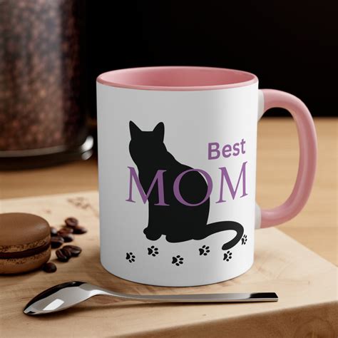 Cat Lover T Best Mom Coffee Mug Cat Silhouette 11oz Ceramic Cup