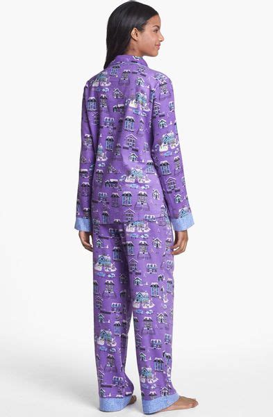 Munki Munki Flannel Pajamas In Purple Purple Holiday Lights Lyst