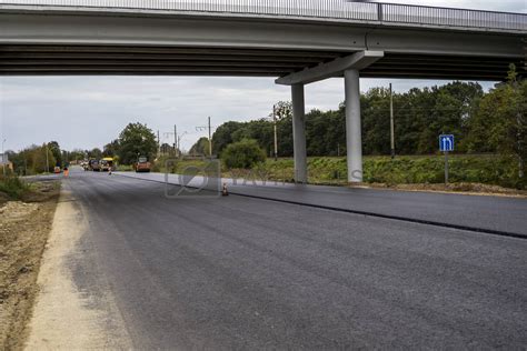 A Large Layer Of Fresh Hot Asphalt Layer Of Asphalt Raw Material In A Shallow Depth Of Field