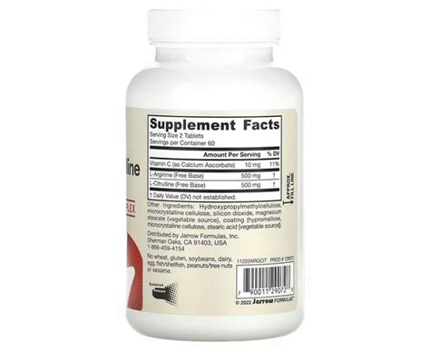 Jarrow Formulas Jarrow Formulas Arginin Citrulline Sustain Tablet