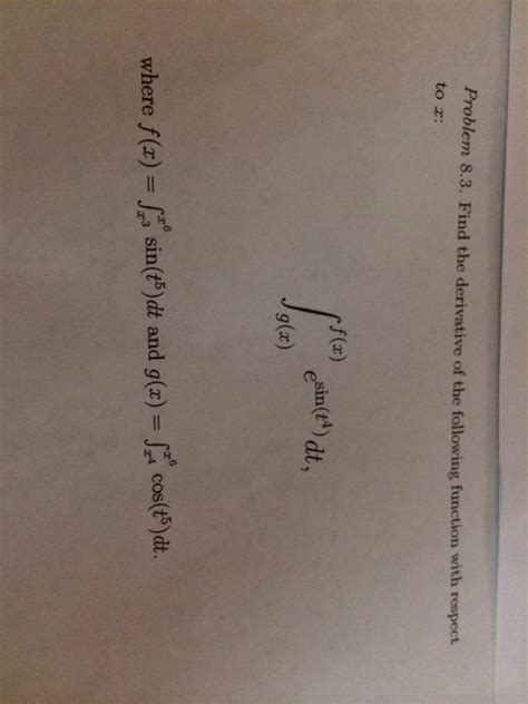 Solved Problem 8.3. Find the derivative of the following | Chegg.com