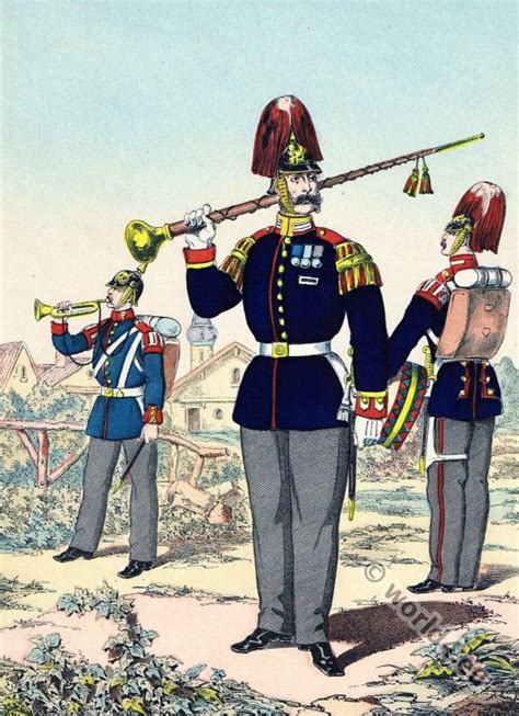 Prussian army uniforms c. 1870. Franco-Prussian war.