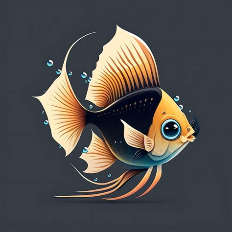 Premium Ai Image Kawaii Angelfish Anime Art Style