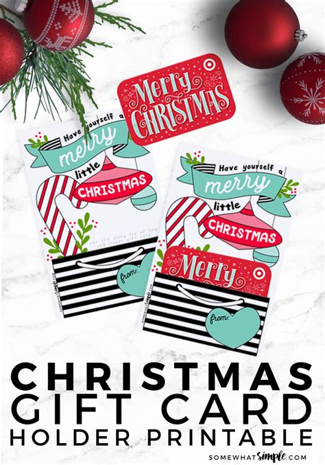 Christmas DIY Gift Card Holder Printable Somewhat Simple