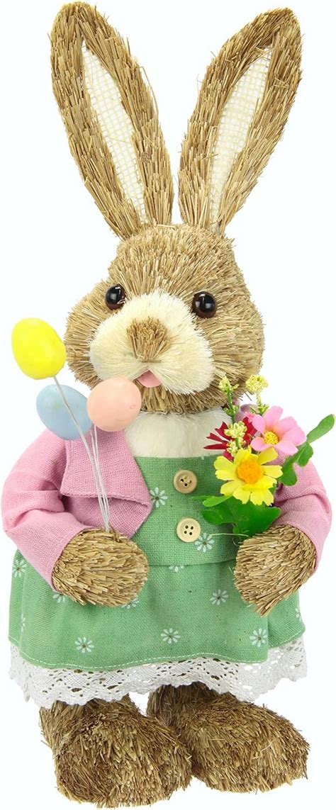 Amazon De Flair Flower Hase Aus Bast Dekofigur Osterhase Fr Hling Deko