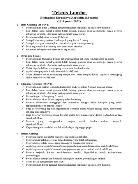 Teknis Lomba 17 Agustus Pdf