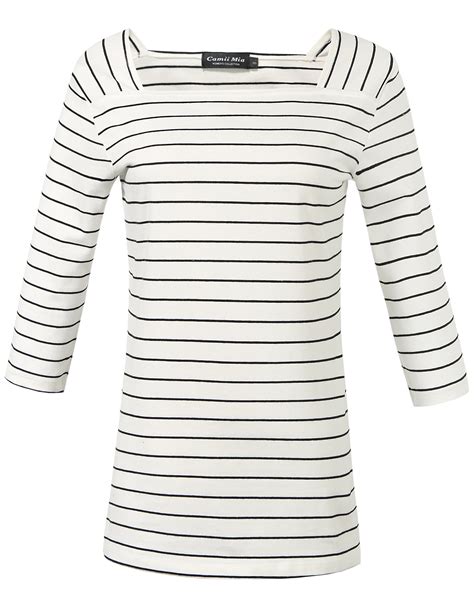 Camii Mia Womens T Shirts Sleeve Striped Tops Walmart