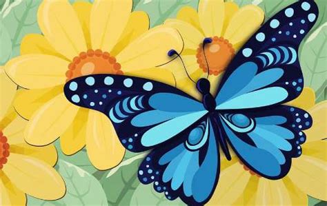 Butterfly Flowers Cartoon Online Jigsaw Puzzles