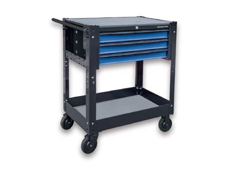 3 Drawer Tool Trolley Black And Blue