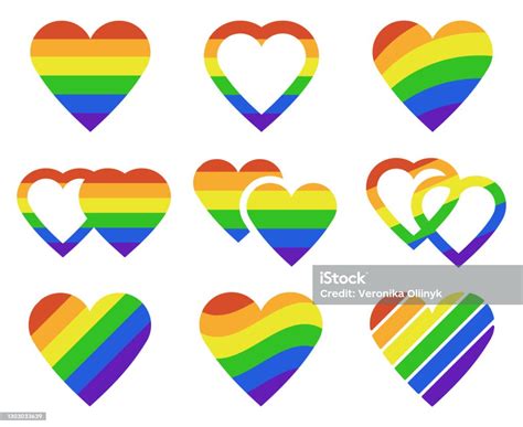 Lgbtq Rainbow Hearts Pride Month Lgbtq Parade Heart Shape Flags