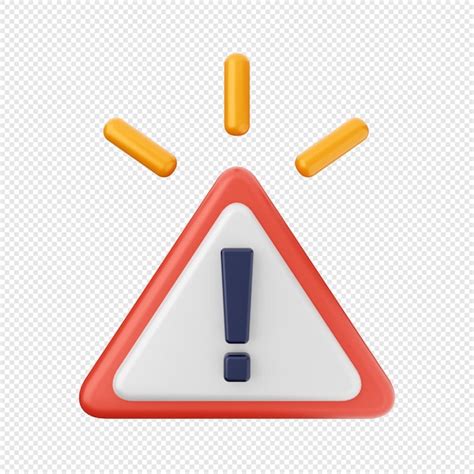 Premium PSD 3d Caution Warning Alert Sign Icon Illustration Render