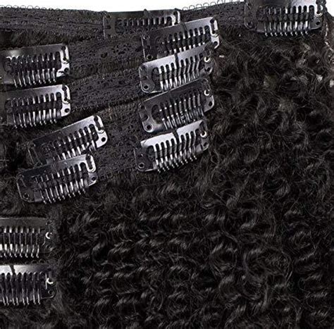 Kabadu 8pcs 120g Set Afro Kinky Curly Clip In Human Hair For Black