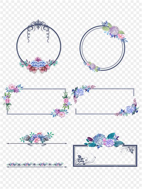邊框手繪植物花藝 文框 花卉邊界 水彩邊PNG去背圖片素材免費下載免摳圖設計圖案下載 Pngtree