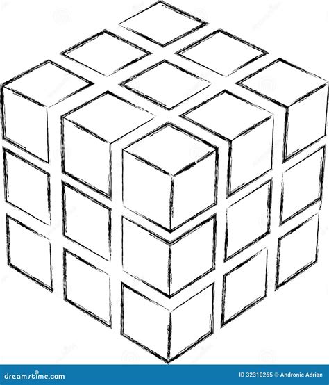 Cube Sketch Royalty Free Stock Photo Image 32310265