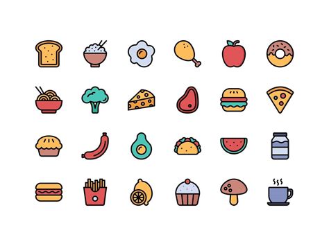 Food And Drinks Lineal Color Icon Set 2745055 Vector Art At Vecteezy