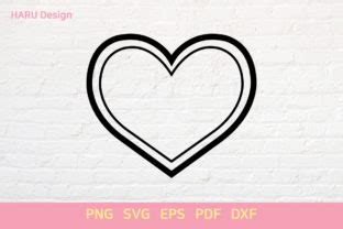 Two Outline Frame Heart Graphic By Harudesign Creative Fabrica