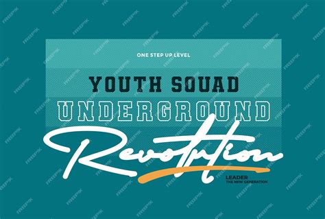 Premium Vector Youth Squad Revolution Typography Slogan Abstract