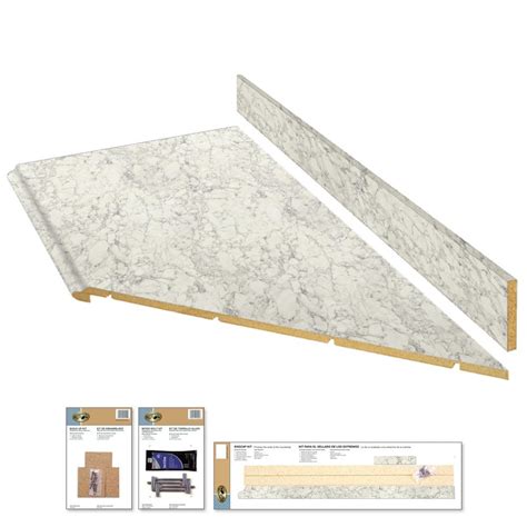 Hampton Bay Ft Laminate Countertop Kit With Right Miter In Marmo