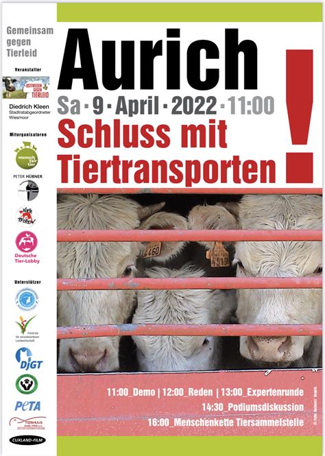 Demo Gegen Tiertransporte Am In Aurich Partei Mensch Umwelt