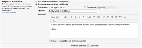 Cómo Activar La Respuesta Automática De Vacaciones En Gmail