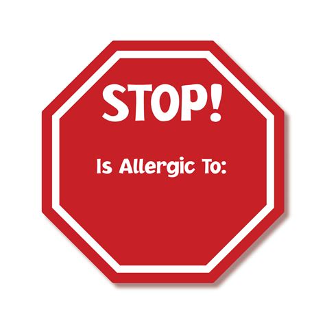 Allgy Stopalt Allergy Alert Labels Lovable Labels