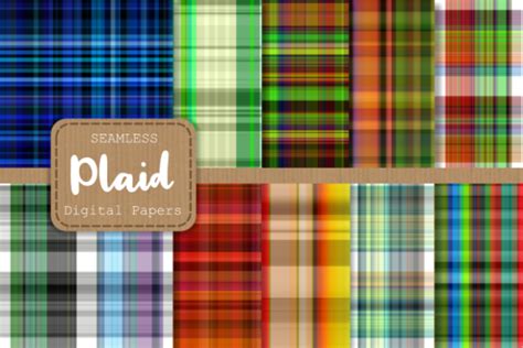 Seamless Plaid Tartan Fabric Paper Set 1