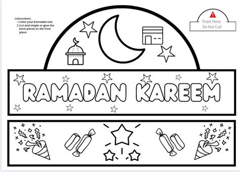 Ramadan Hat Printable Ramadan Mubarak Hat Ramadan Kareem Hat Etsy