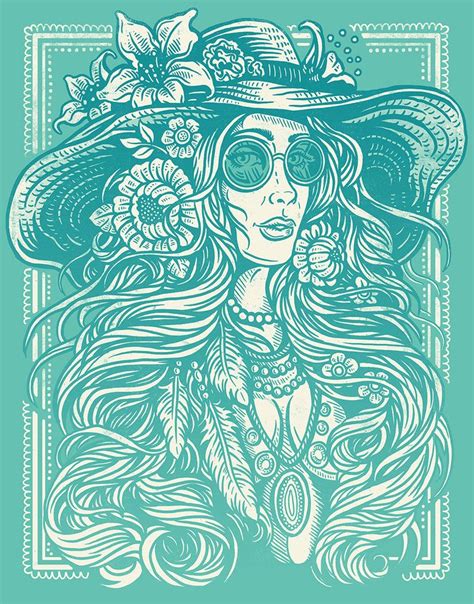 Hippie Art, Boho Art, Hippie Bohemian, Illustrations, Illustration Art ...