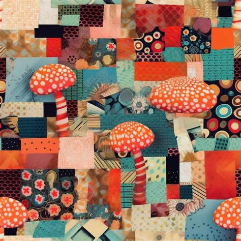 Premium Ai Image A Close Up Of A Patchwork Quilt With A Lot Of