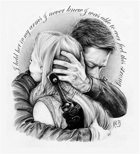 Daddy Charming Hug Romantic Couple Pencil Sketches Father Daughter Sketch Daughter Drawing