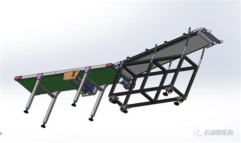【工程机械】斜坡式快递输送带3d数模图纸 Solidworks设计 附step理论通用 仿真秀干货文章