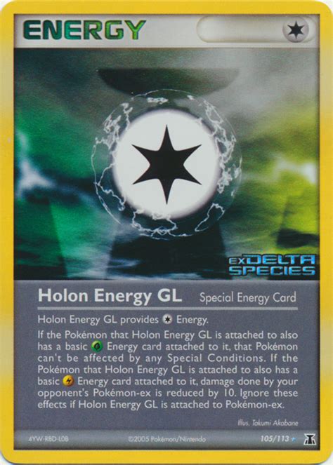 Pokémon EX Delta Species Card 105 Holon Energy GL Parallel Reverse Holo