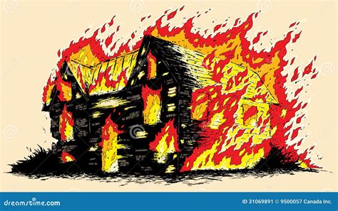 Burning house stock vector. Illustration of event, ashes - 31069891