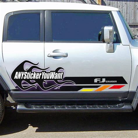 Toyota Fj Cruiser 4 Color Rocker Panel Stripe Decal Sticker