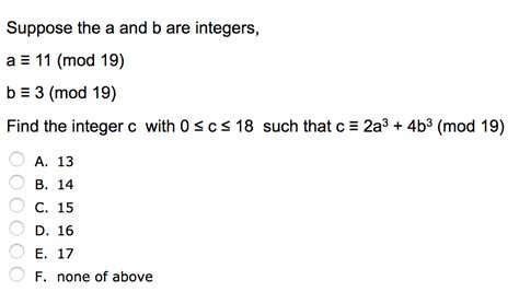 Solved Suppose The A And B Are Integers A Mod Be Chegg