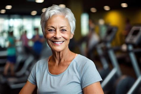 Premium Ai Image Ai Generated Image Of Mature Woman At Gym