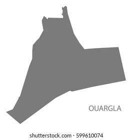 Ouargla Algeria Map Grey Illustration Silhouette Stock Vector Royalty