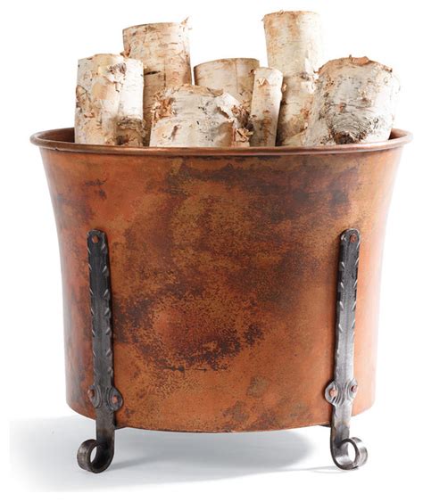 Copper Log Holder Traditional Fireplace Accessories By Frontgate