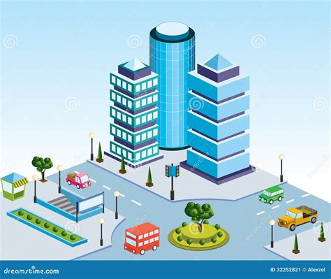 Vector City Block Stock Vector Illustration Of Street 32252821