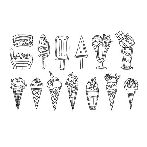 Premium Vector Ice Cream And Gelato Hand Drawn Doodle Illustrations