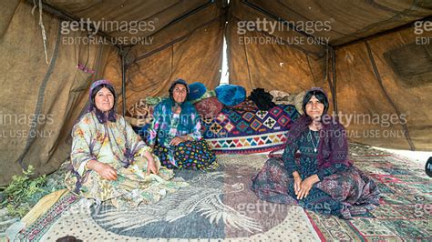 Qashqai Nomadic Women Inside Their Tents Iran