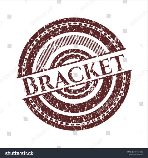 Red Bracket Distressed Rubber Seal Royalty Free Stock Vector