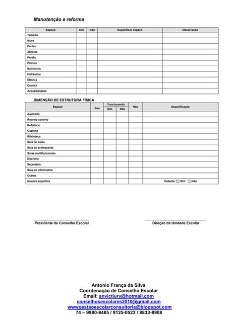 Planilha De Levantamento Pdf