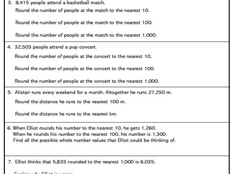 Rounding To The Nearest 10 100 Or 1 000 Higher Teaching Resources