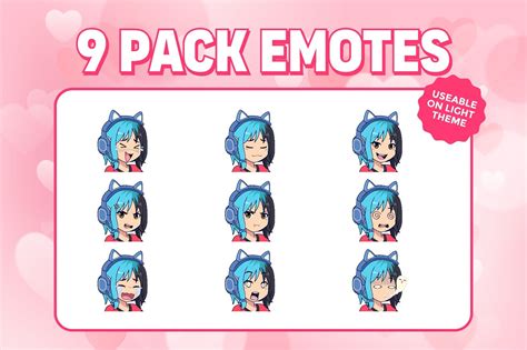 Twitch Emotes Blue Hair Girl Brunette Girl Tiktok Emotes Whatsapp Emotes Anime Emotes